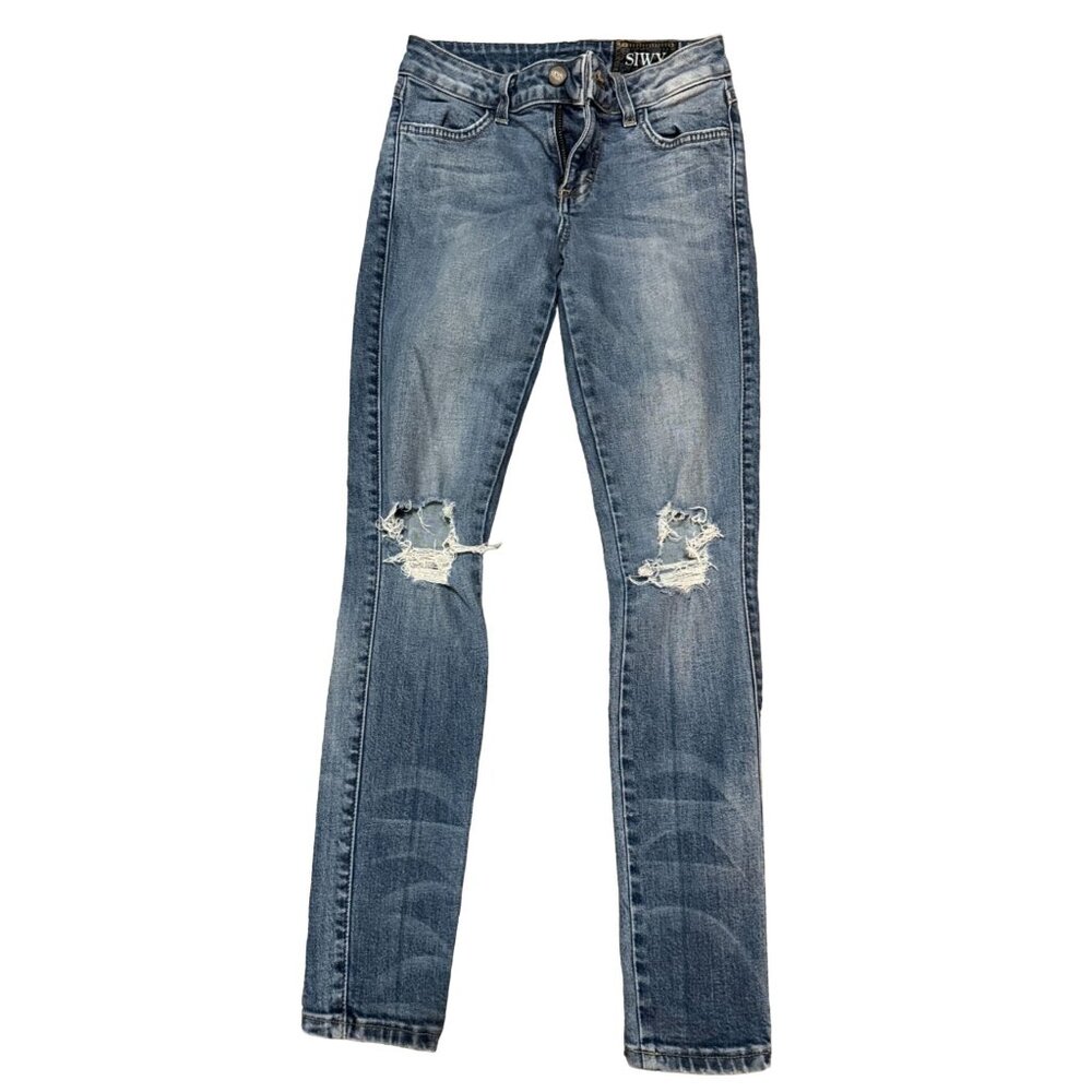 SIWY LOS ANGELES SKINNY JEANS WOMANS SIZE 24‎ POCKET LOGO INSEAM 27"